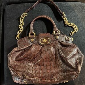 EUC Clean Minty vintage Brahmin Adora satchel with a detachable shoulder strap